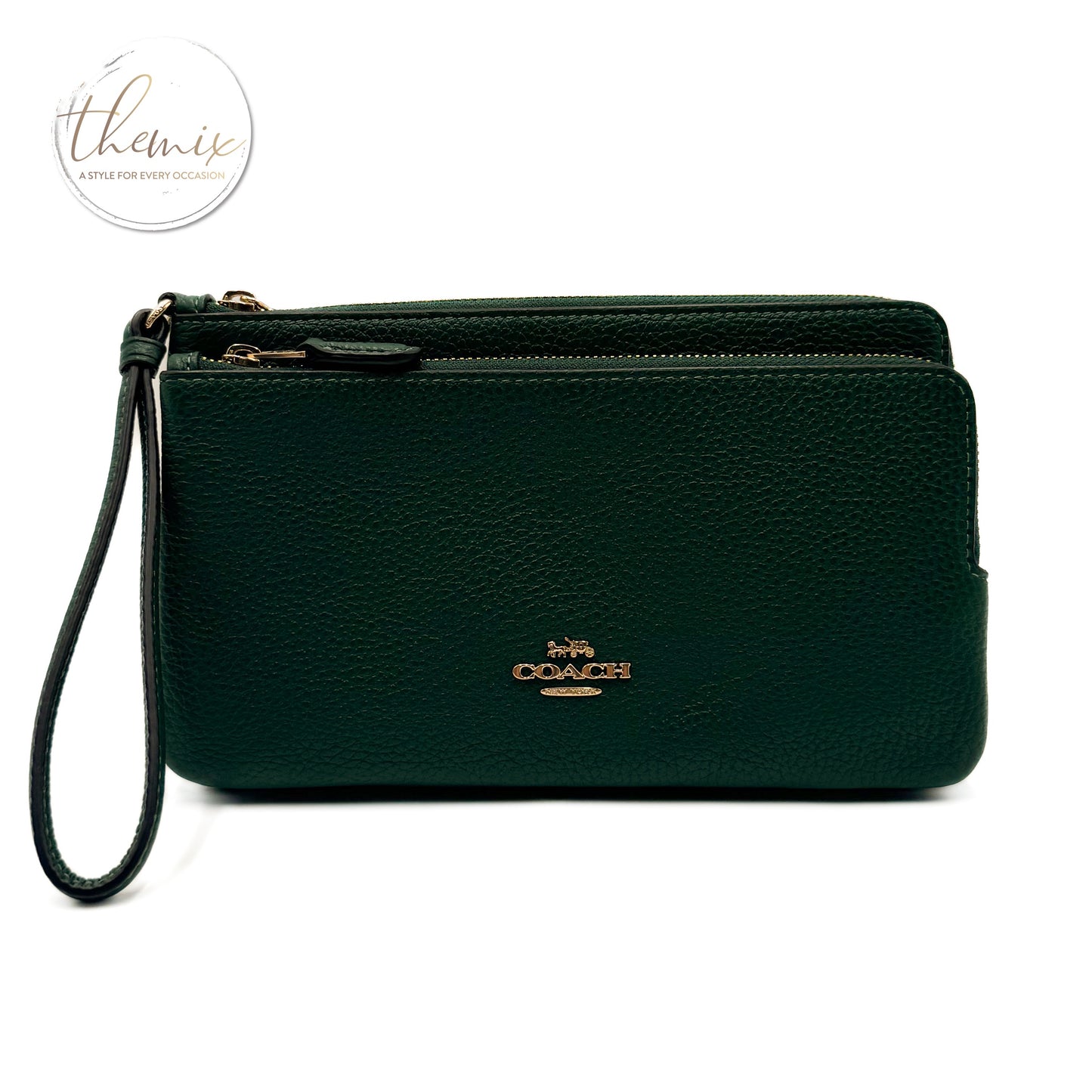 Coach Signature PVC Double Zip Wallet