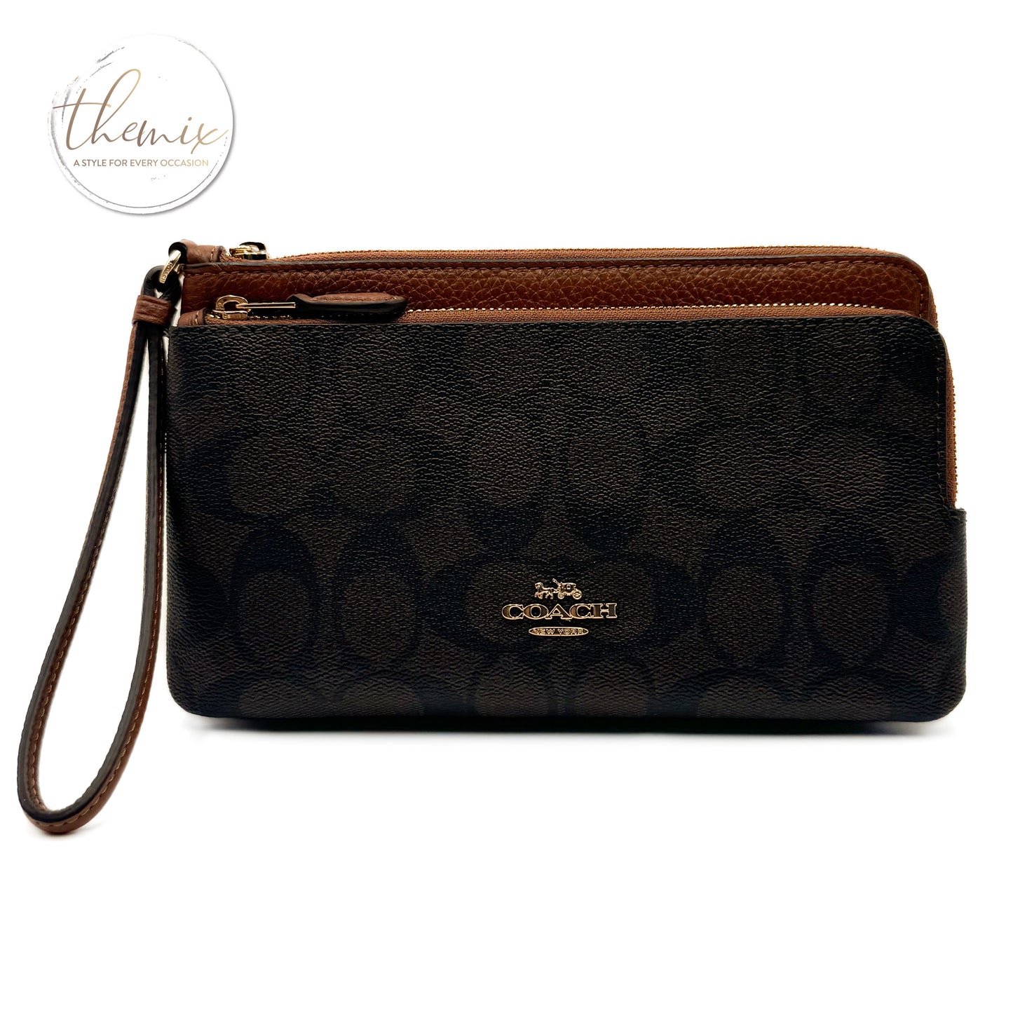 Coach Signature PVC Double Zip Wallet