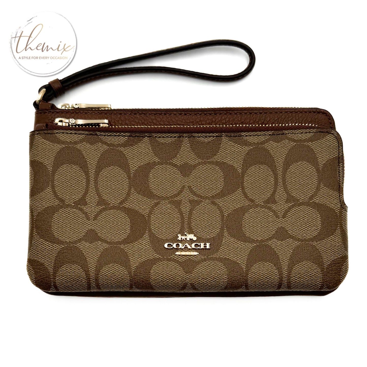 Coach Signature PVC Double Zip Wallet