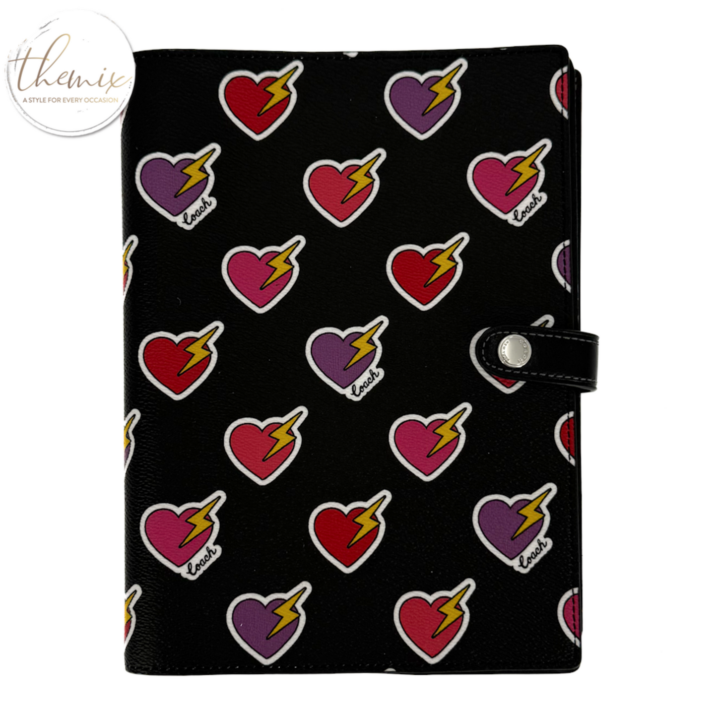 COACH Notebook with Heart Bolt Print