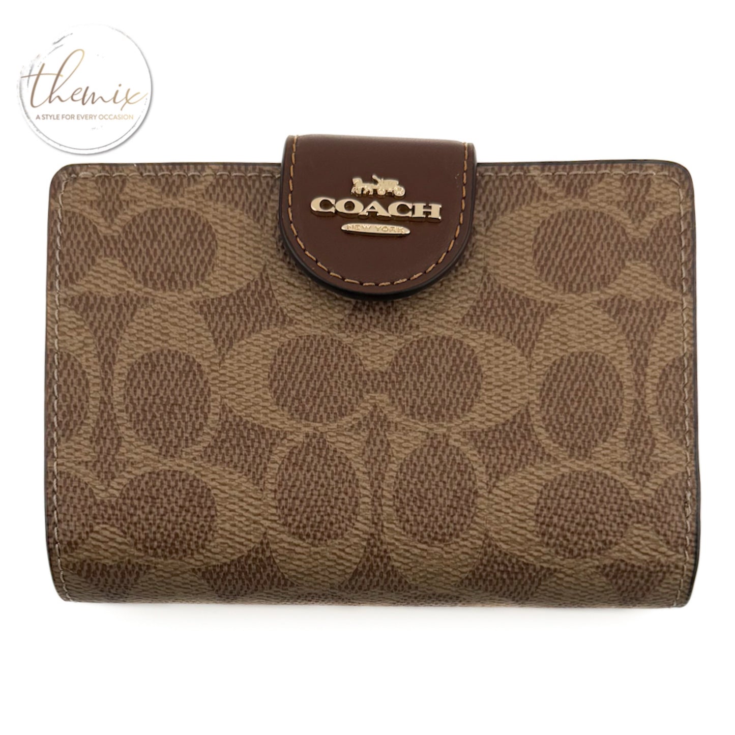 COACH Medium Corner Zip Signature Wallet