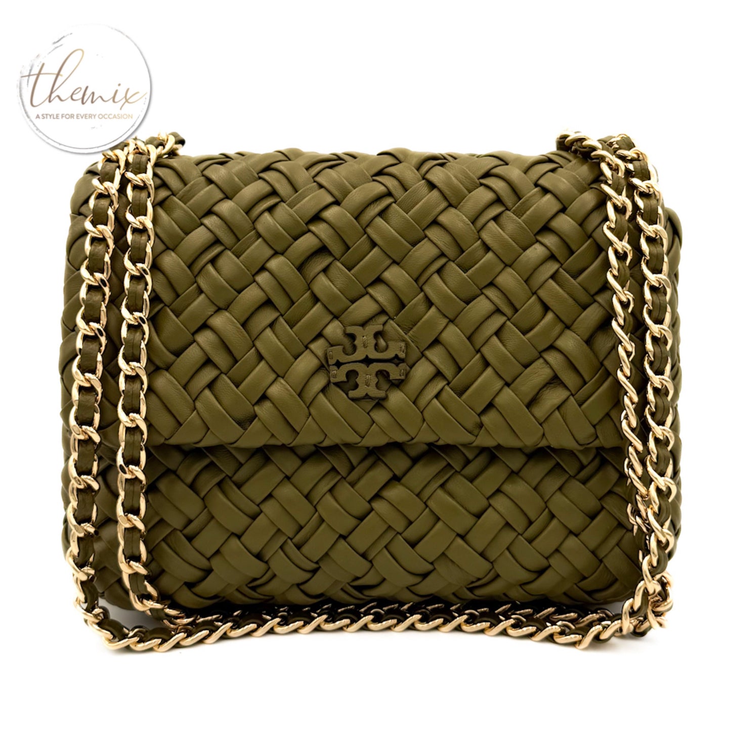 Tory Burch Britten Woven Small Adjustable Shoulder Bag