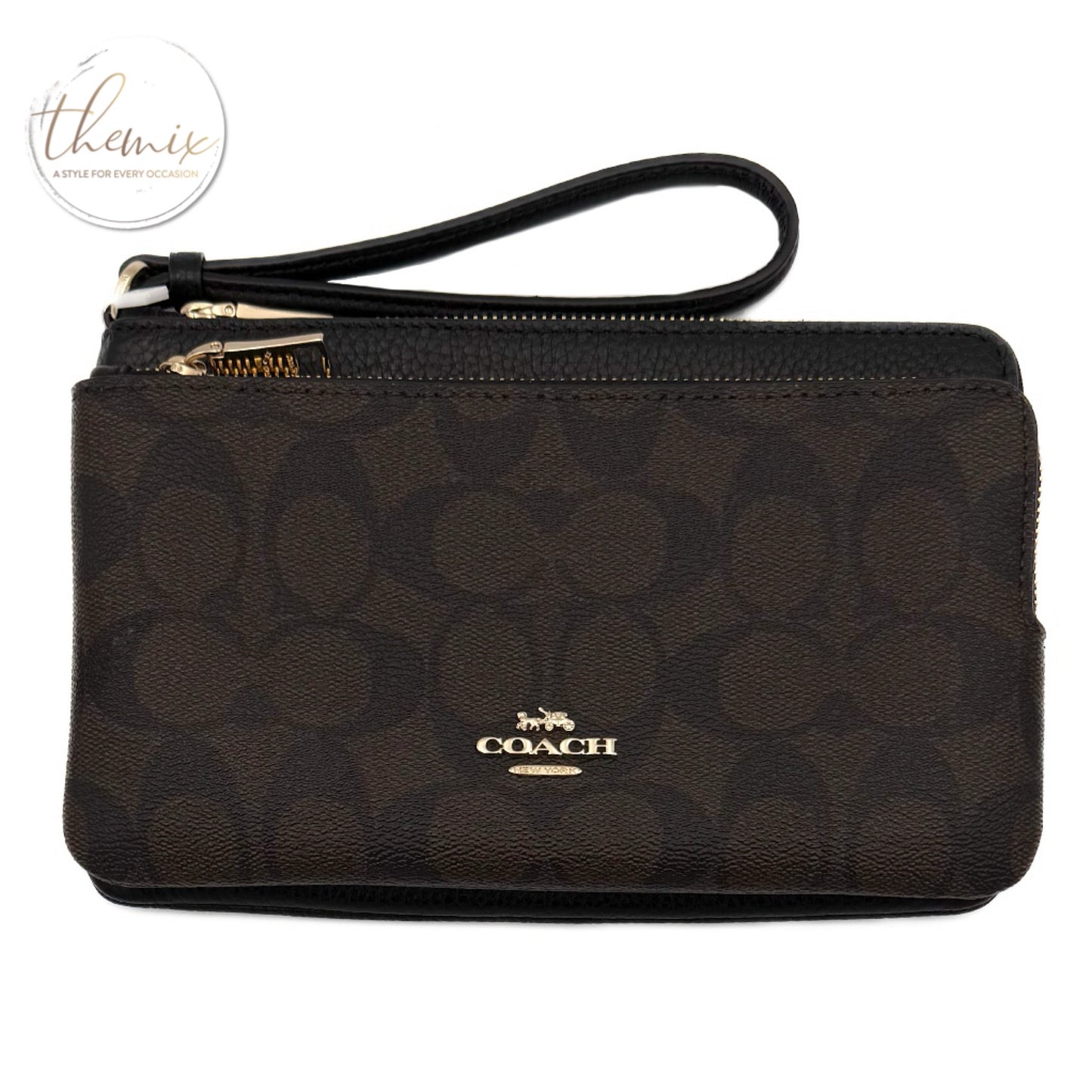 Coach Signature PVC Double Zip Wallet