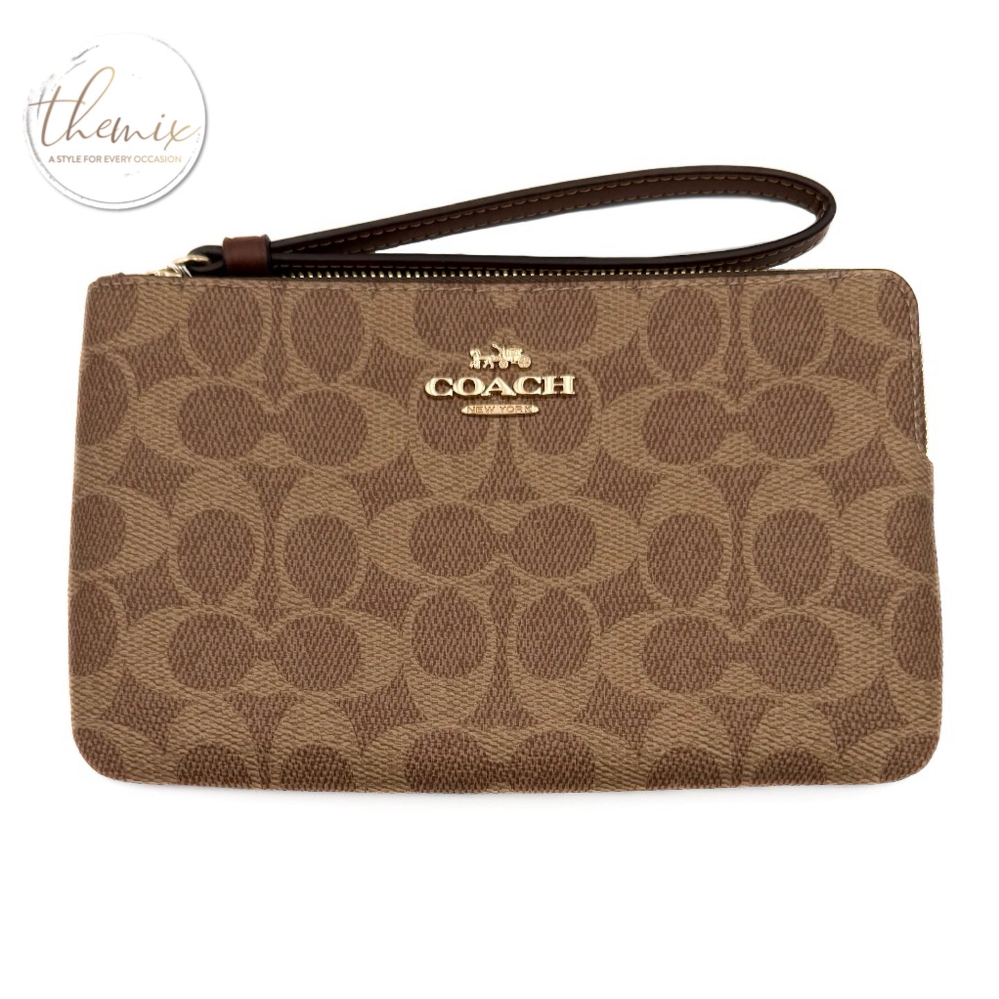 COACH Large Corner Zip Wristlet In Signature Canvas