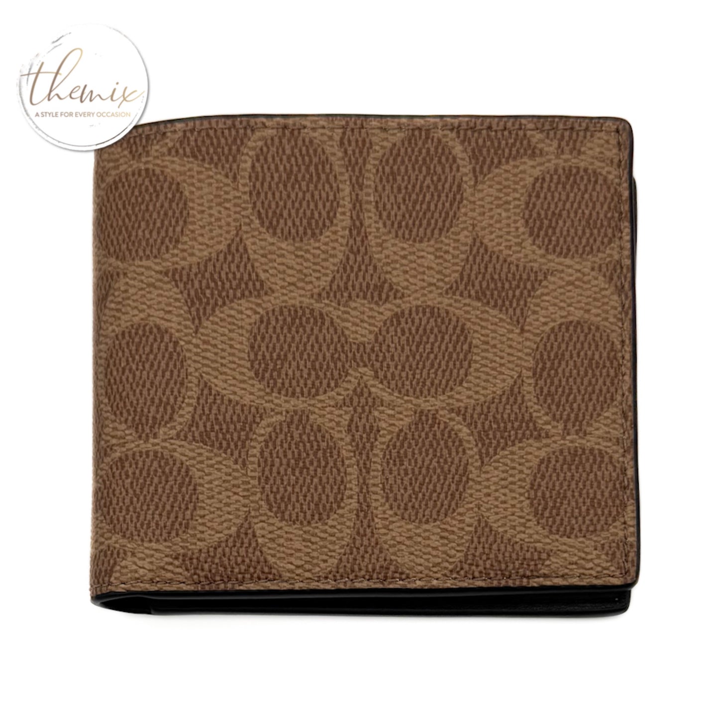 COACH Men’s Signature Coated Canvas ID Billfold Male Wallet