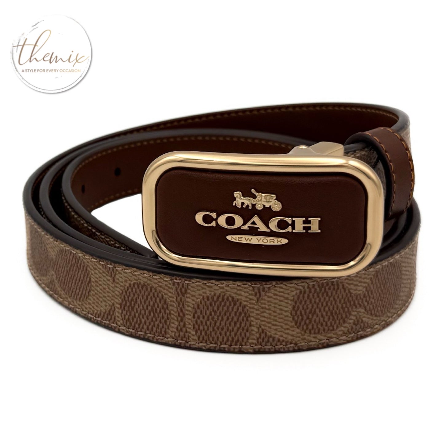 COACH Signature Buckle Cut To Size Reversible Morgan Belt 25Mm