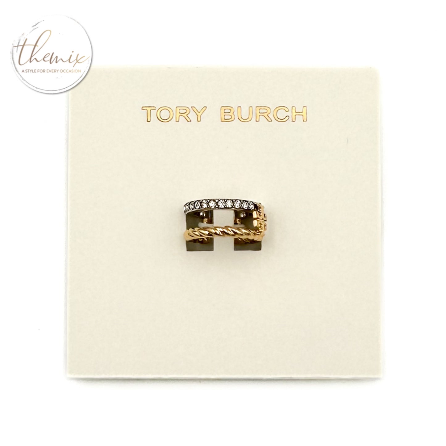 Tory Burch Textured Rope Pave Ear Cuff
