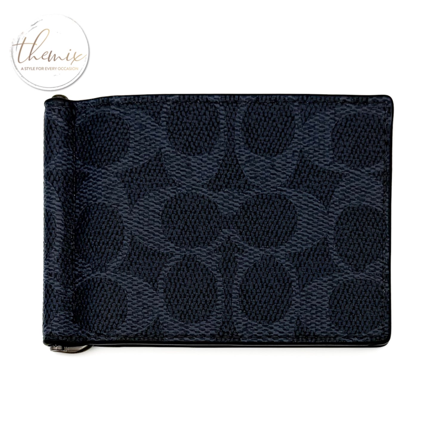 COACH Slim Money Clip Billfold Male Wallet In Signature Canvas