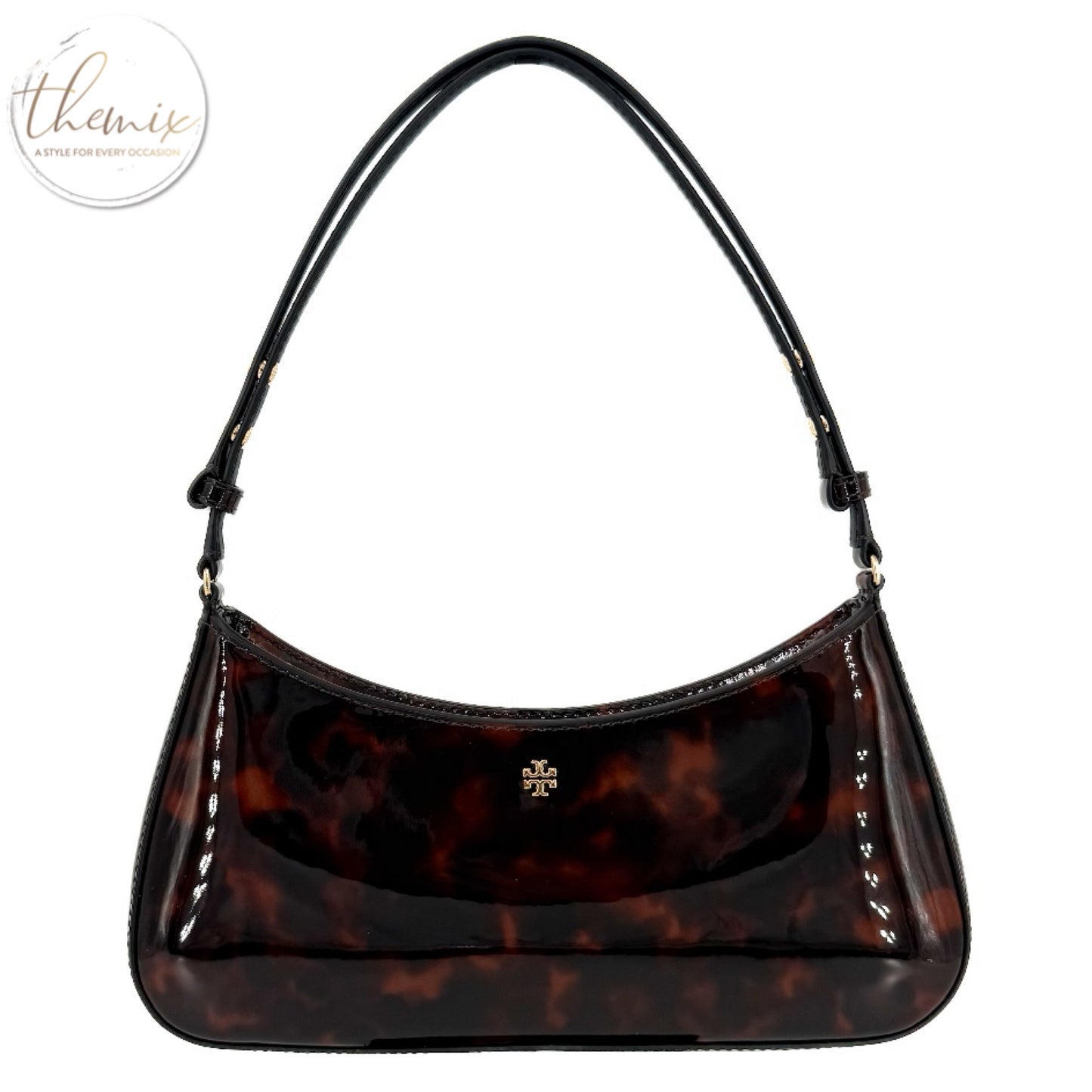 Tory Burch Emerson Tortoise Patent Shoulder Bag
