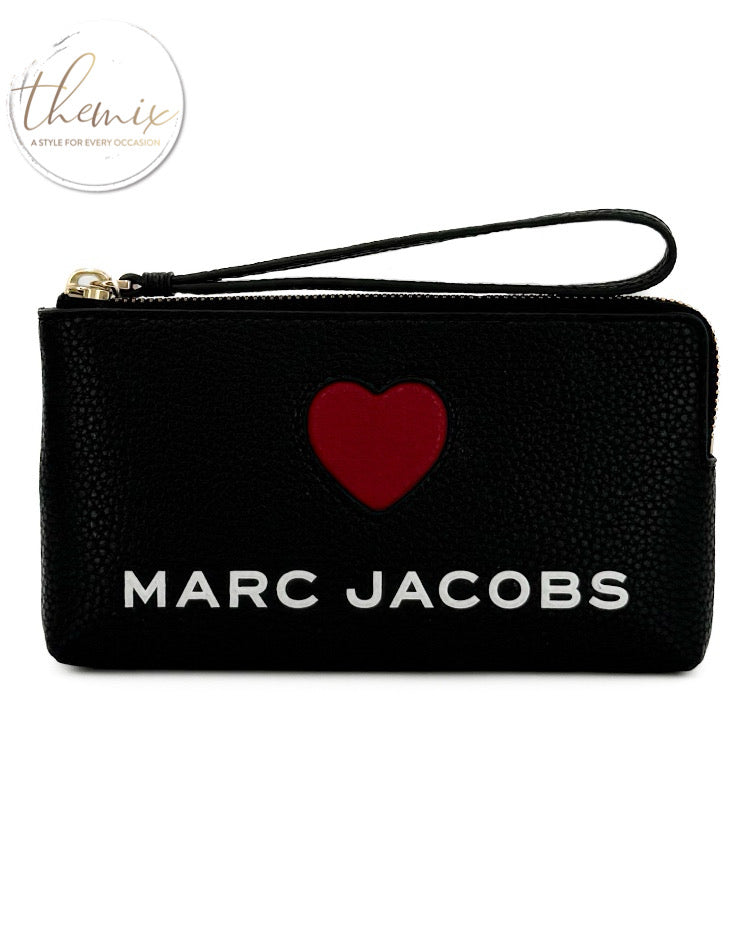 Marc Jacobs Heart Pebbled Leather Wristlet