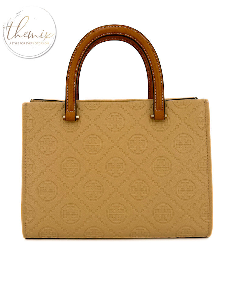 Tory Burch T Monogram Pebble Square Tote