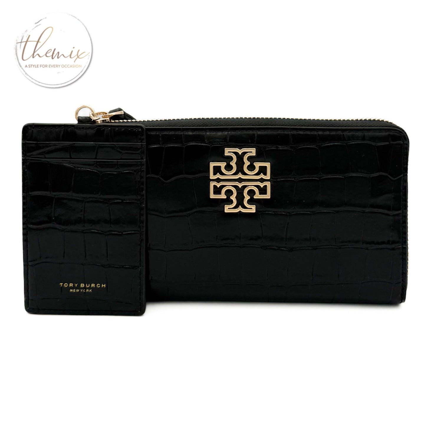 Tory Burch Britten Embossed Zip Continental Wallet