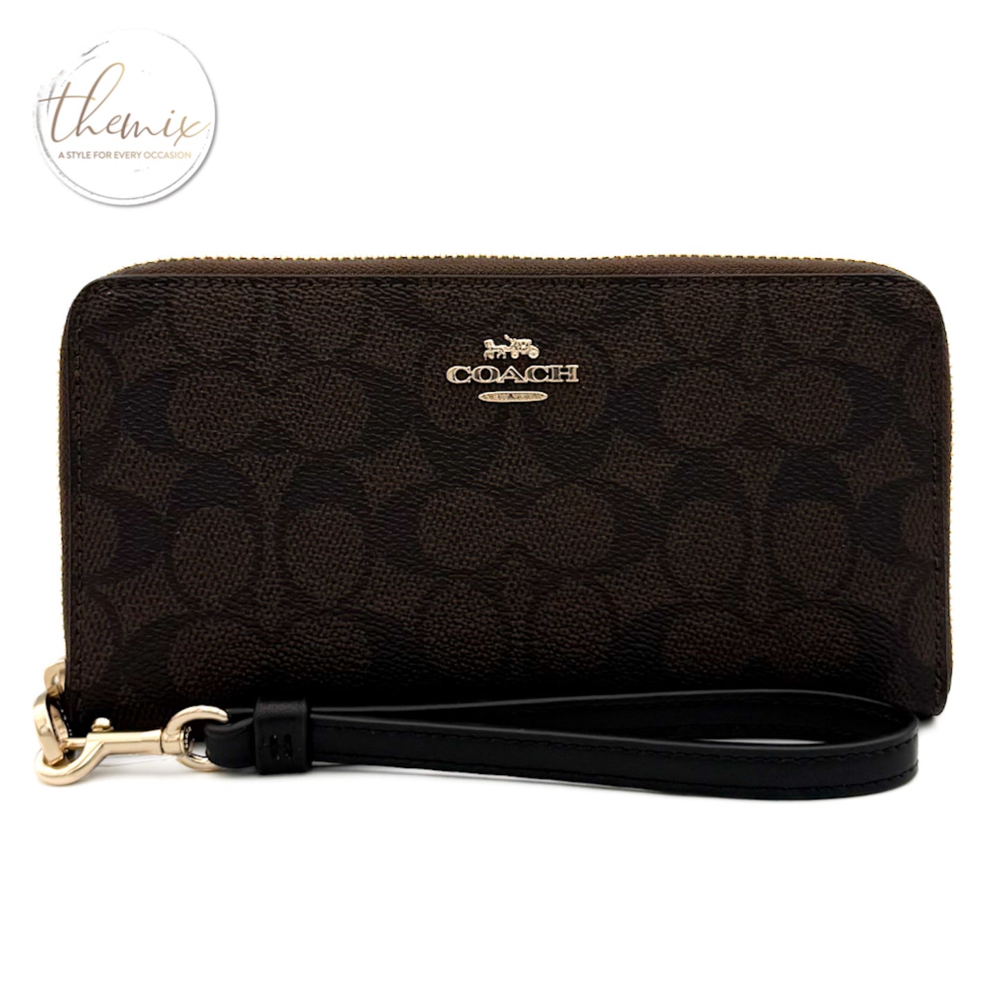 COACH Long Zip Around Wallet In Signature Canvas