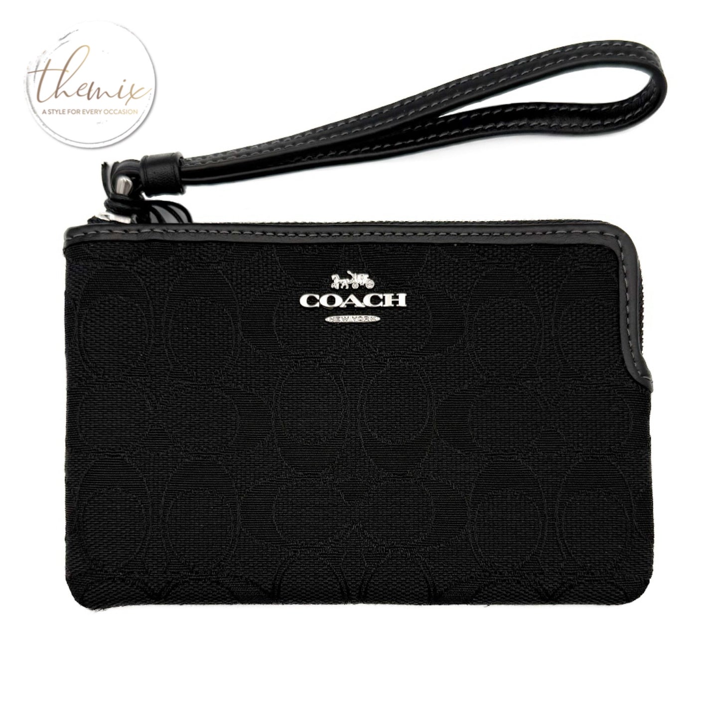 COACH Corner Zip Wristlet In Signature Jacquard