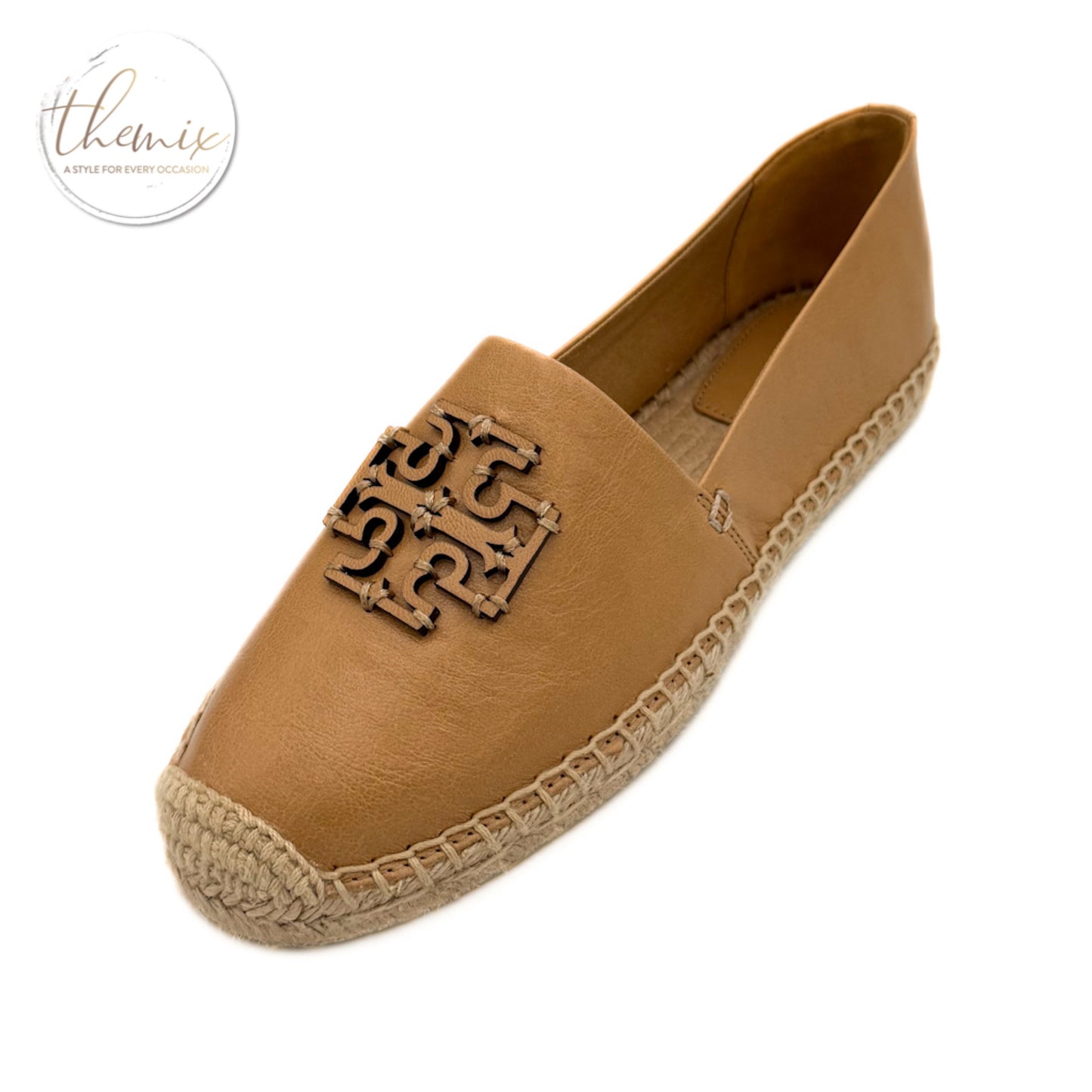 Tory Burch Cut-Out Logo Leather Espadrille