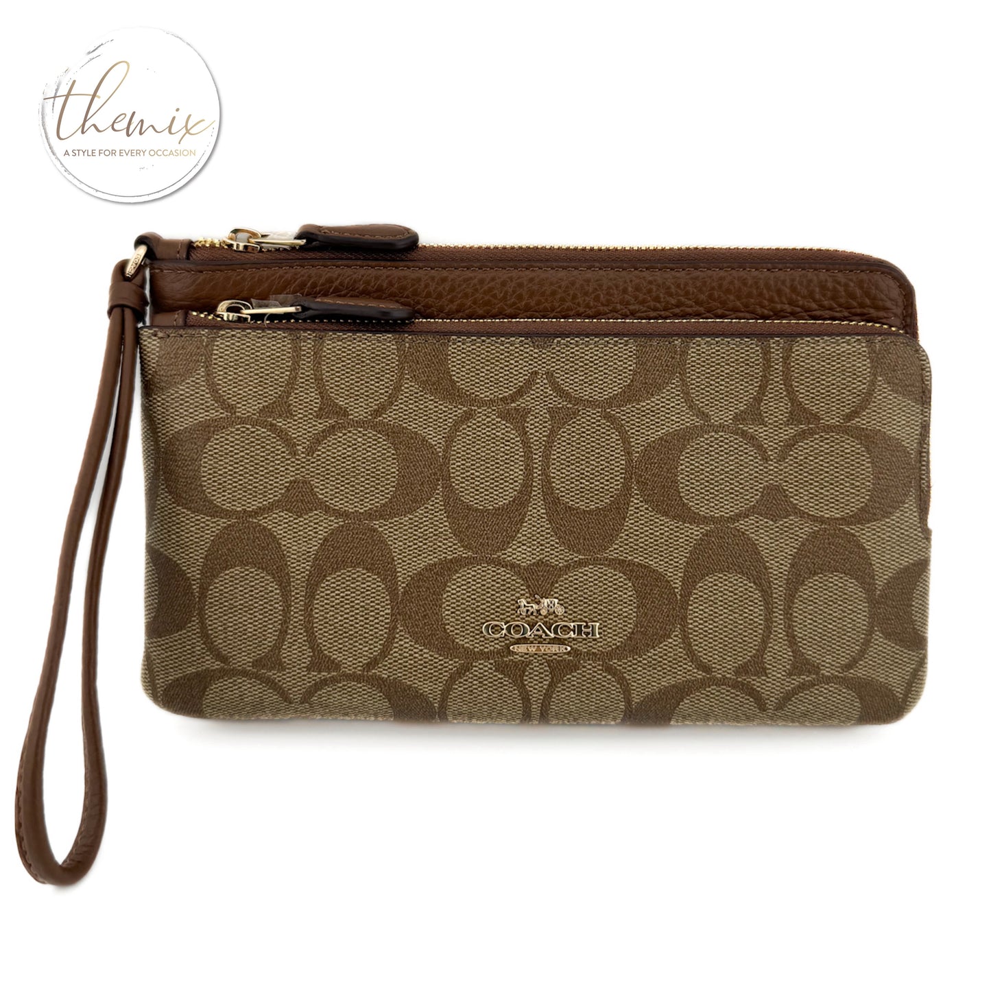Coach Signature PVC Double Zip Wallet