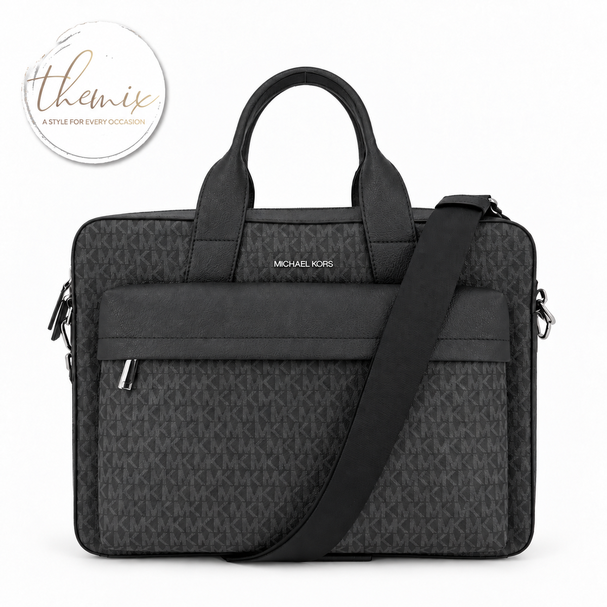 Michael Kors Pacey Medium Signature Logo Pocket Briefcase Bag
