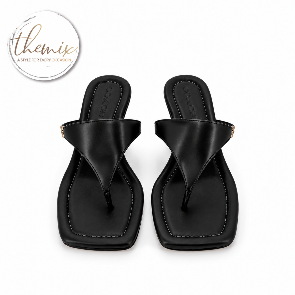 COACH Heritage C Plaque Thong Sandals
