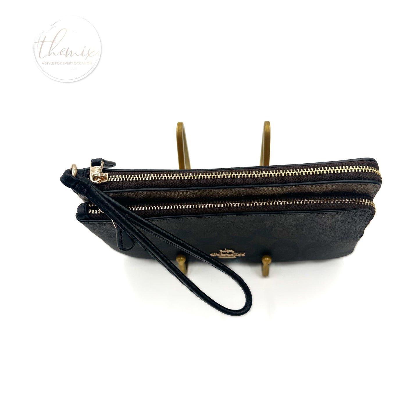 Coach Signature PVC Double Zip Wallet
