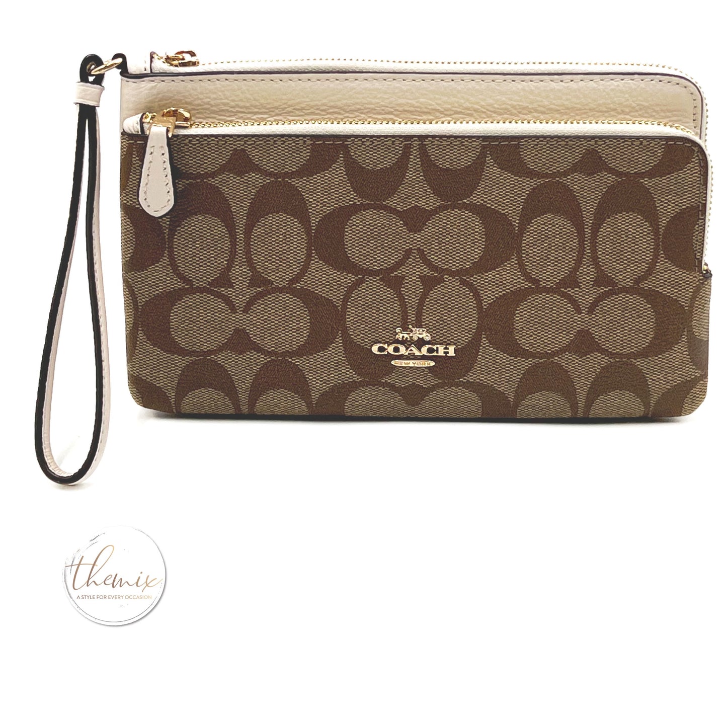 Coach Signature PVC Double Zip Wallet