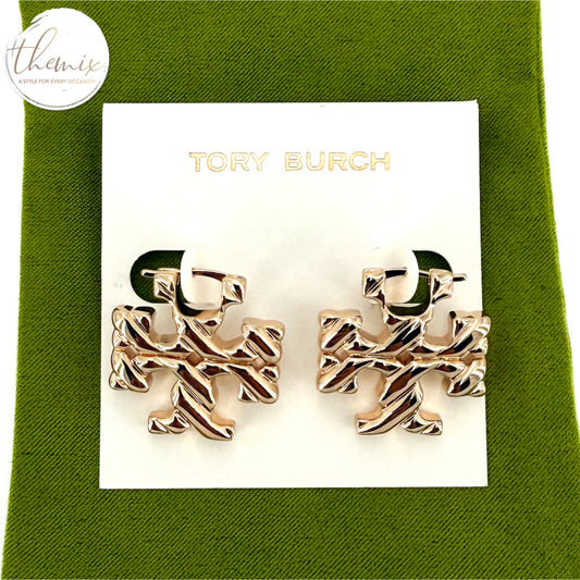 Tory Burch Textured Rope Hidden Hoops