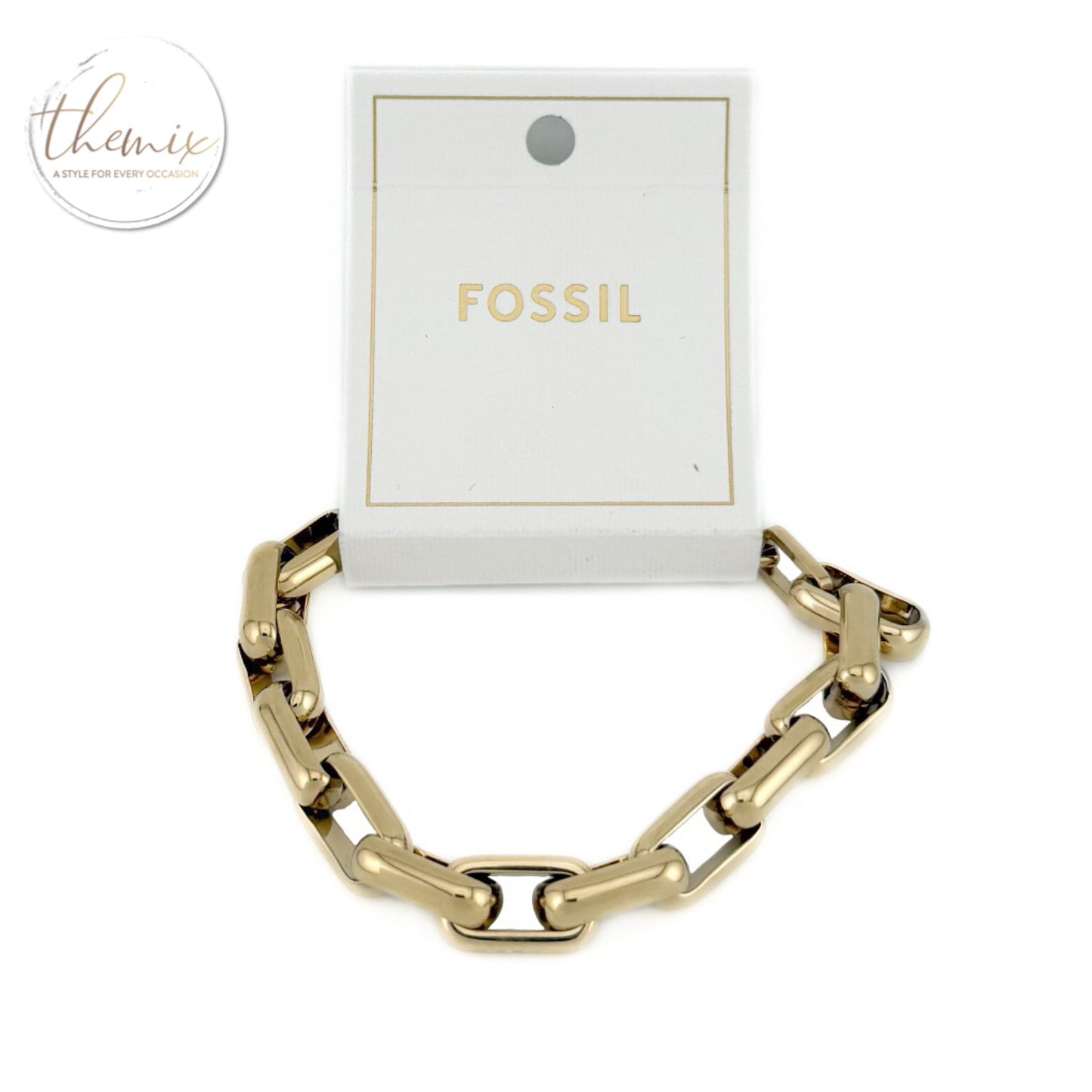 Fossil Archival Glitz Gold-Tone Brass Chain Bracelet