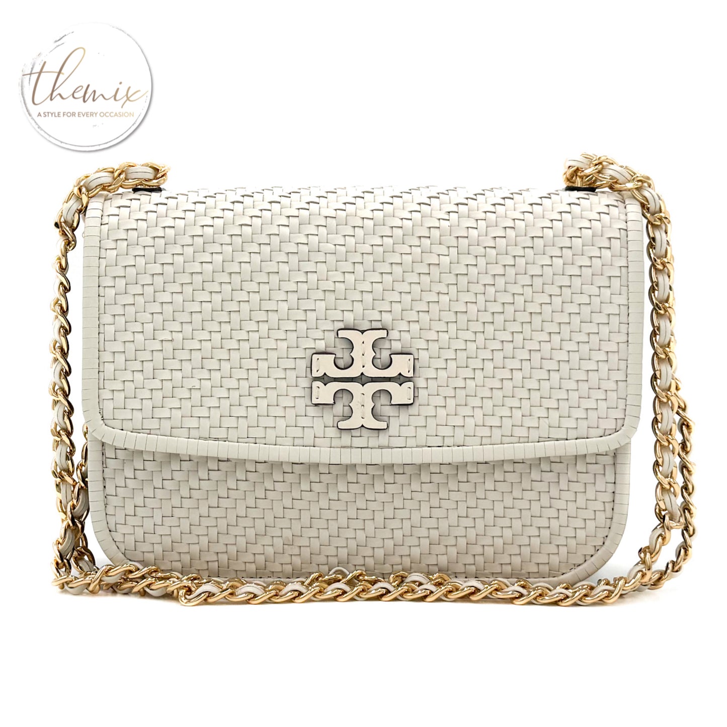 Tory Burch Britten Woven Small Adjustable Shoulder Bag