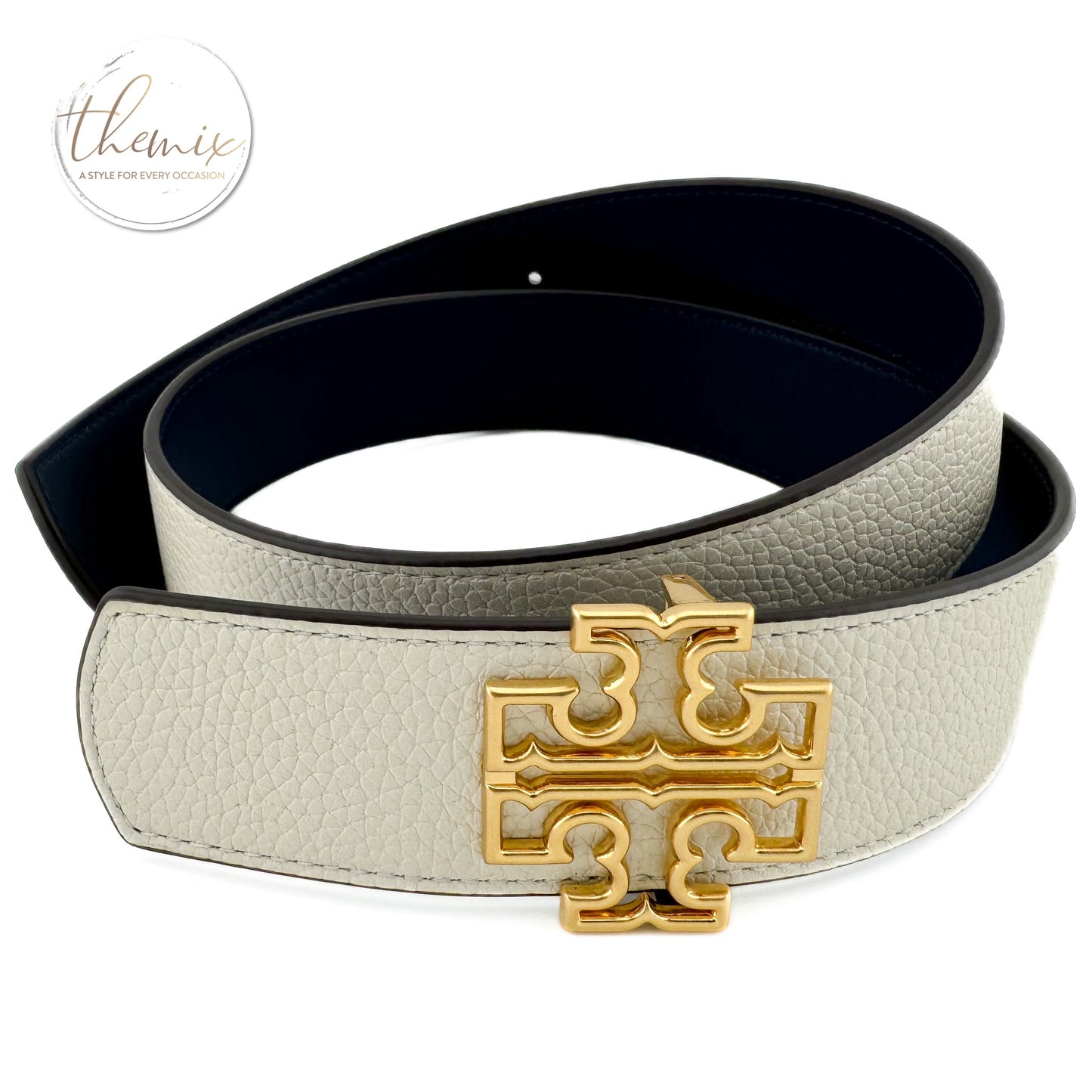 Tory Burch Reversible Britten Logo Belt 1 1/2 inch