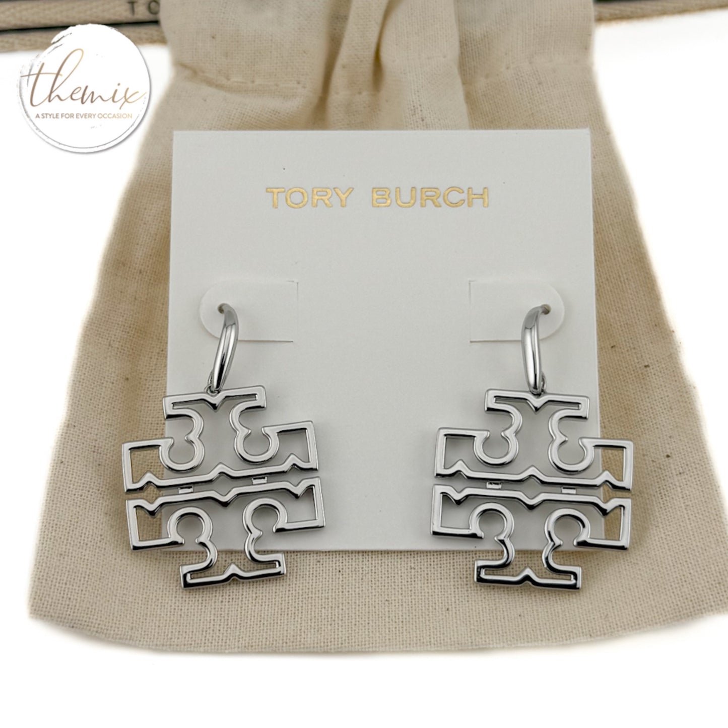 Tory Burch Britten Small Logo Drop Earring