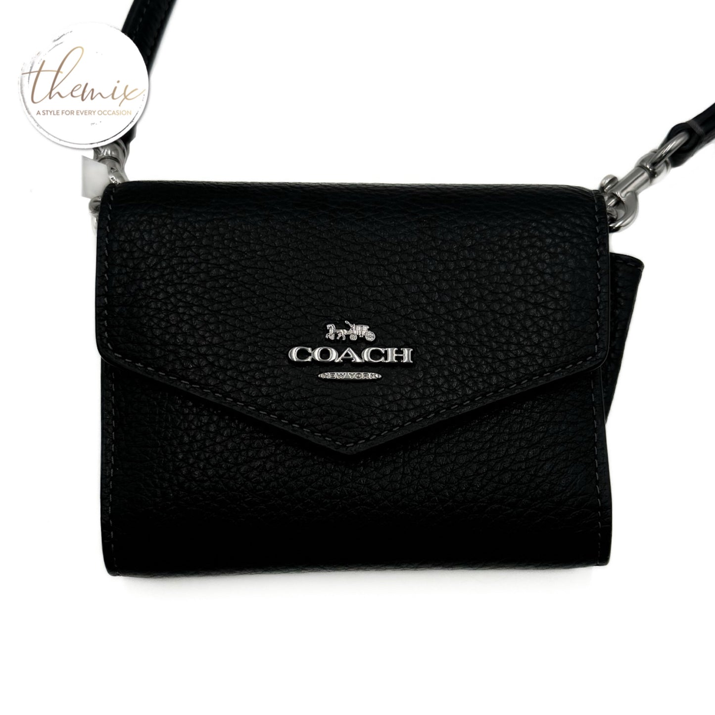 COACH Signature PVC Mini Envelope Wallet With Strap