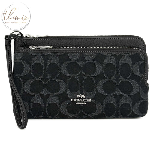 COACH Double Zip Wallet In Signature Denim