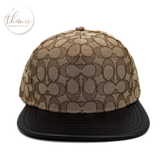 COACH Signature Jacquard Flat Brim Hat