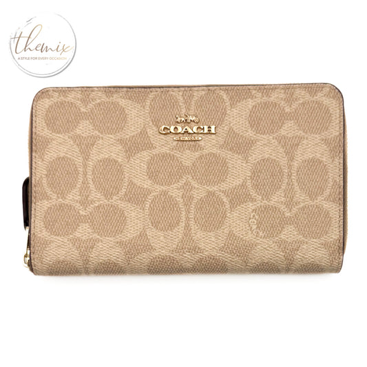 COACH Medium ZIP Signature Canvas Wallet