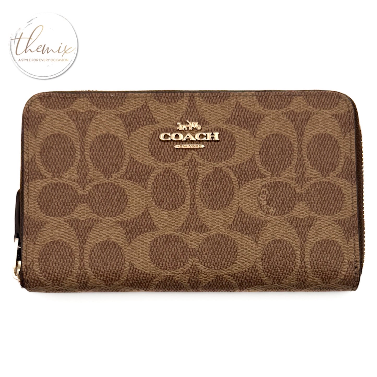 COACH Medium ZIP Signature Canvas Wallet