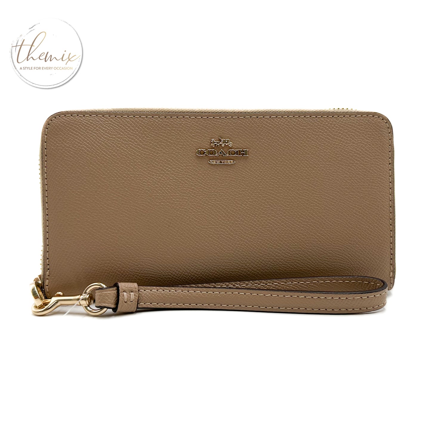 COACH Crossgrain Long Zip Around Wallet