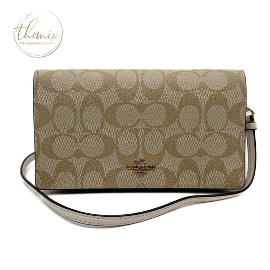 COACH Signature Foldover Clutch Crossbody