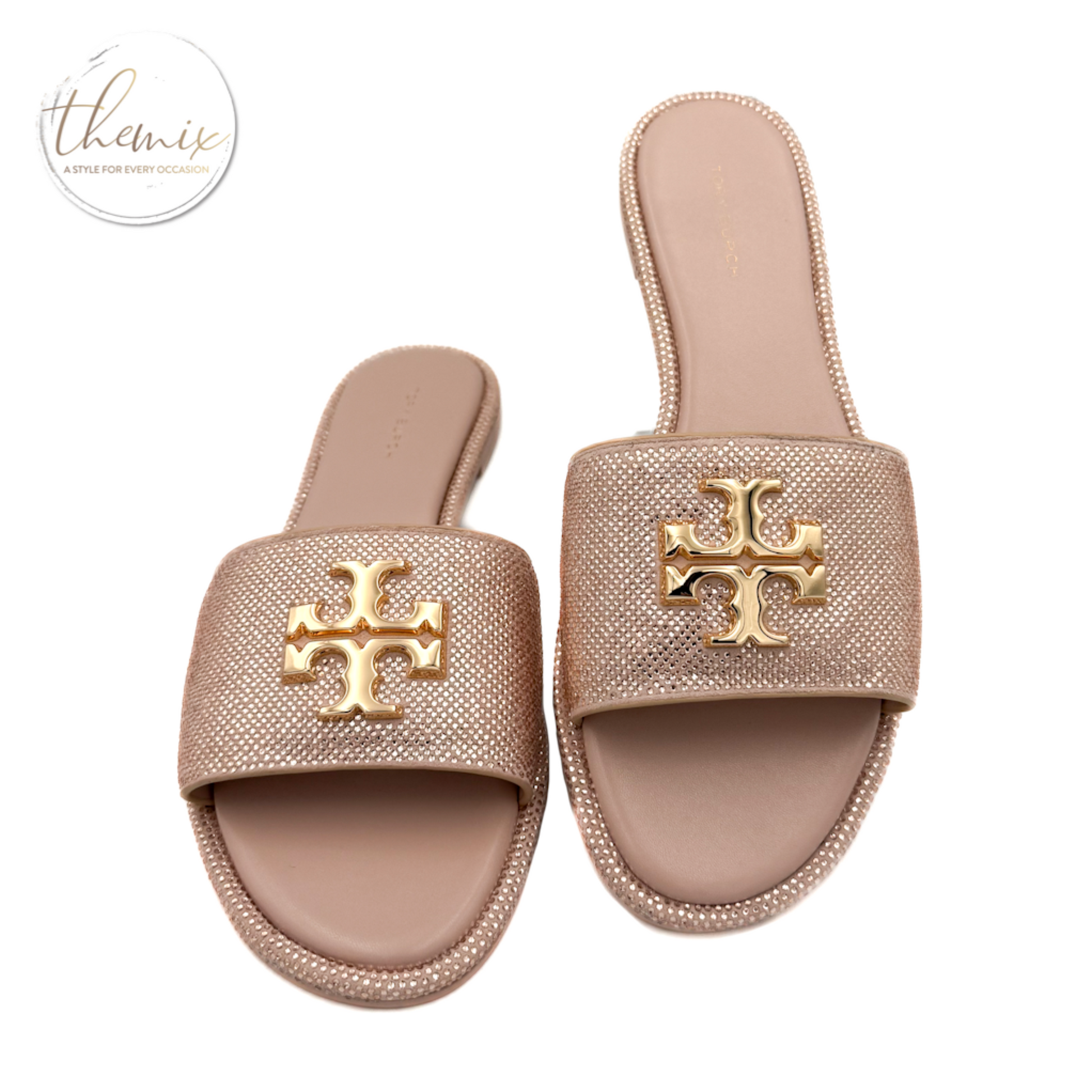 Tory Burch Everly Slide Royal Suede – The Mix Belize Tory Burch Everly Slide Royal Suede – The Mix Belize