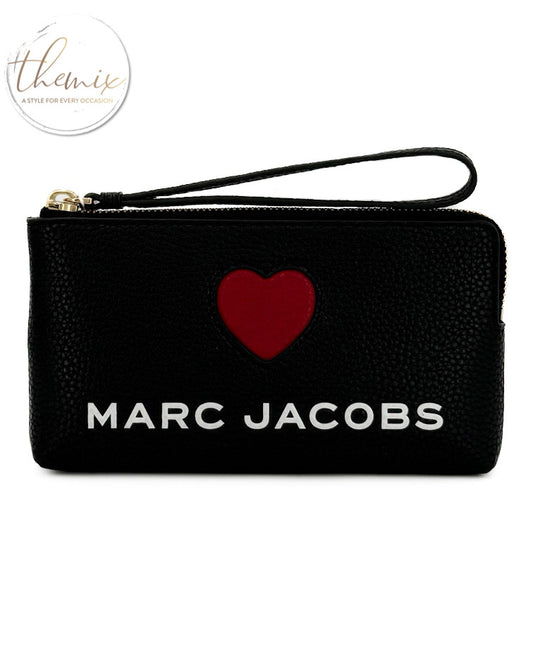 Marc Jacobs Heart Pebbled Leather Wristlet