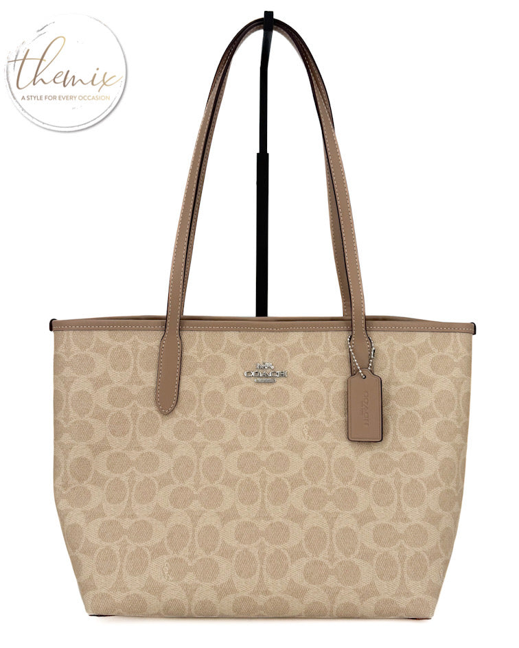 COACH Medium City Tote Bag In Signature Canvas