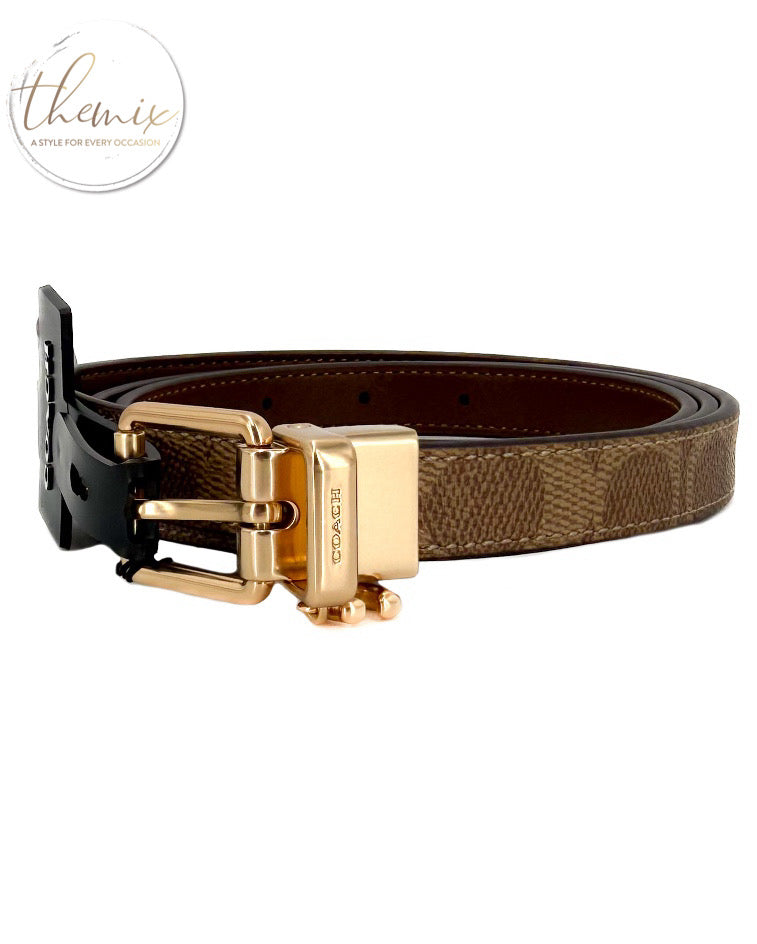 COACH Roller Buckle Cut-to-size Reversible Female Belt With Charm 18mm
