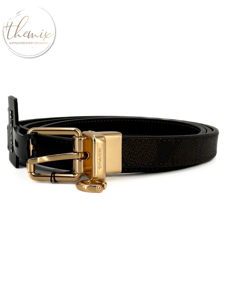 COACH Roller Buckle Cut-to-size Reversible Female Belt With Charm 18mm