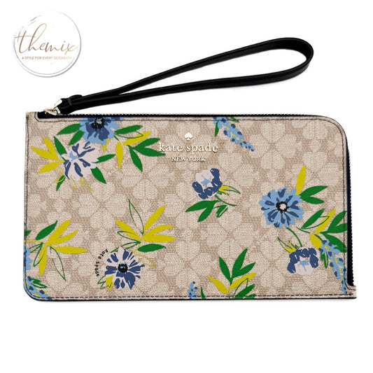 Kate Spade Lucy Flower Floral Medium L Zip Wristlet