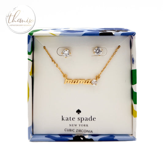 Kate Spade Love You, Mom Pendant and Stud Set