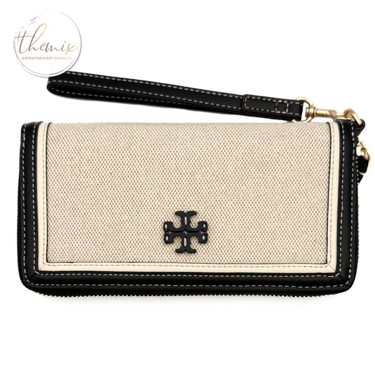 Tory Burch Emerson Canvas Zip Continental Wallet/Wristlet
