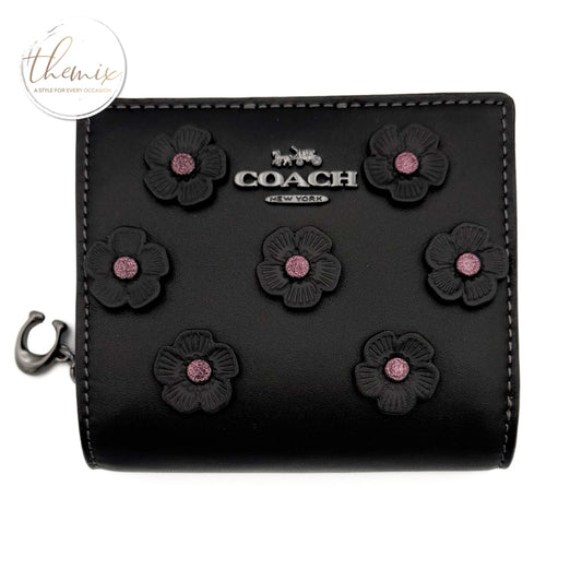 COACH Snap Wallet With Floral Applique