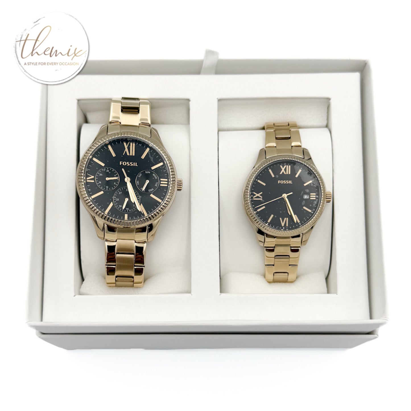 Fossil His and Hers Gold Watch Set BQ2829