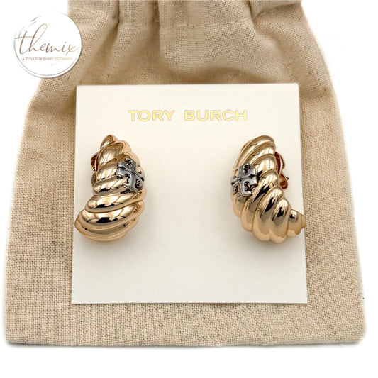 Tory Burch Textured Rope Hoop Large Earring