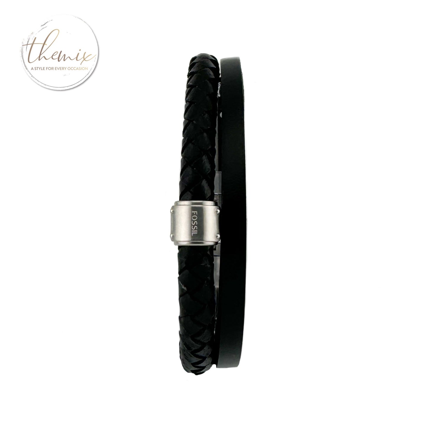 Fossil Multi-strands Black Leather Bracelet