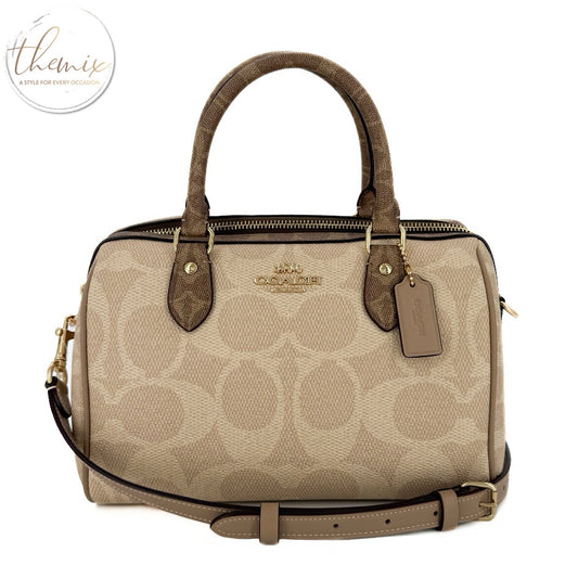 COACH Rowan Satchel In Blocked Signature Canvas
