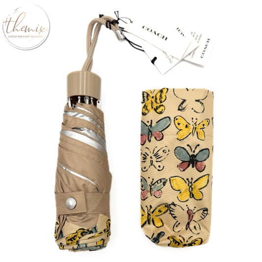 COACH UV Protection Mini Umbrella In Butterfly Print